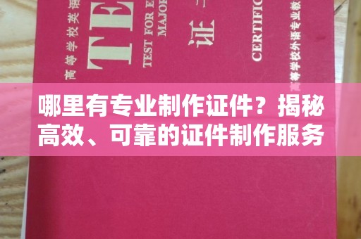 美浓哪里有专业制作证件？揭秘高效、可靠的证件制作服务