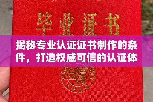 美浓揭秘专业认证证书制作的条件，打造权威可信的认证体系