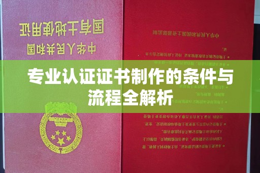 美浓专业认证证书制作的条件与流程全解析